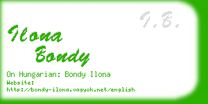 ilona bondy business card